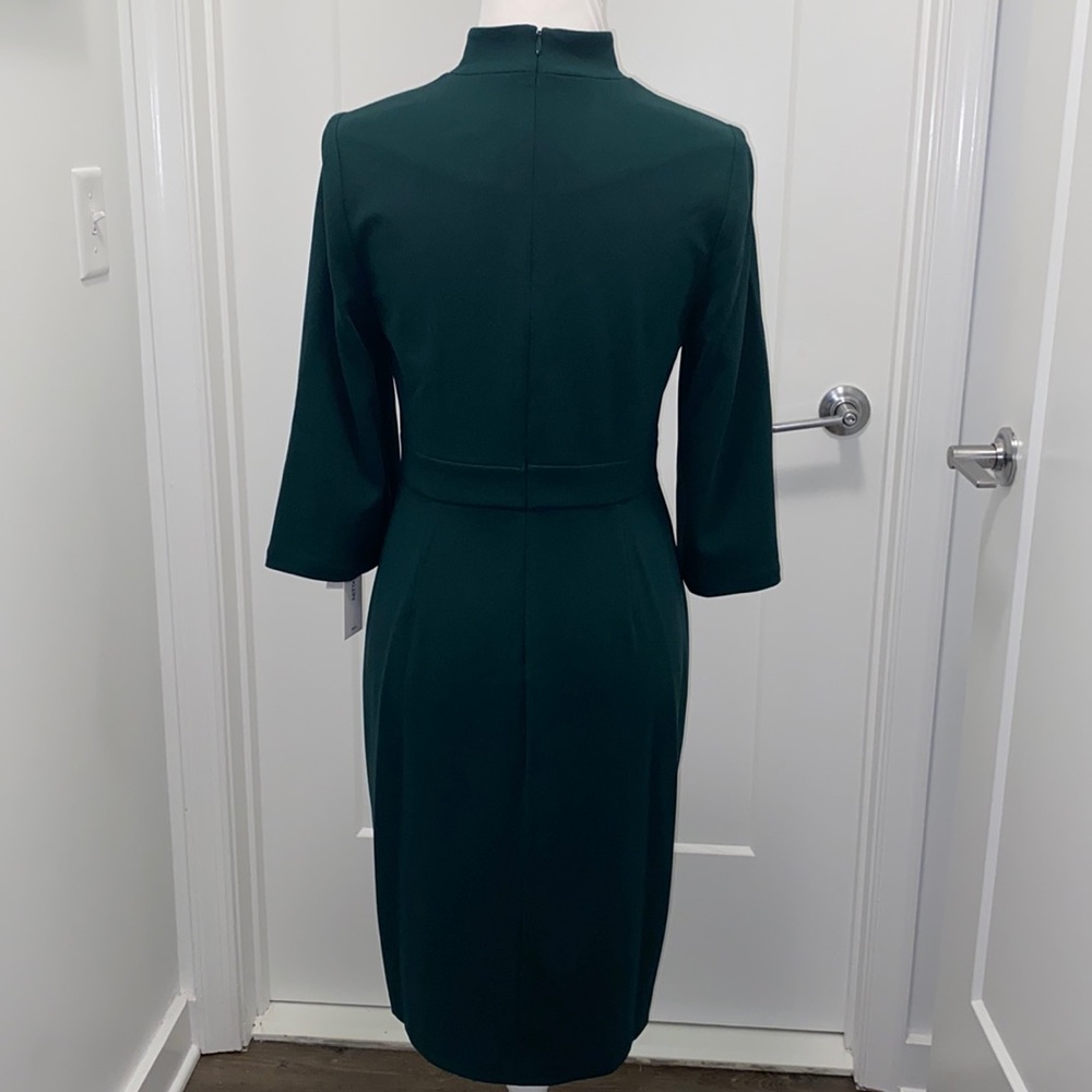 ✨SALE✨NWT! Green Calvin Klein Split Sleeve Sheath Dress - Picture 4 of 10